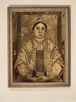 Full view of framed print on wall