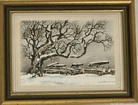 Full framed painting showing entire composition and frame