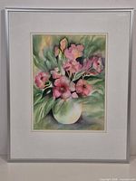 Full view of framed watercolor painting
