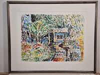 Full view of framed Peter Sabat watercolor painting