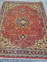 Full view of rug showing entire pattern and borders