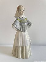 Front view of porcelain female figurine