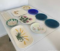 All ten pieces laid out on table for overview