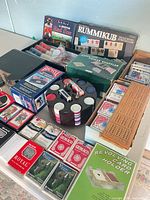 Wide view of lot contents on table