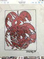 Close view of entire print showing subject and signature