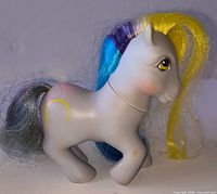 Left side view showing body colour, eyes, cutie mark and mane