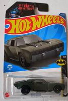 Front of sealed Hot Wheels Batmobile blister card showing car, artwork, series and numbering