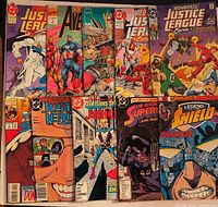 Group shot of all 10 comics overlapping