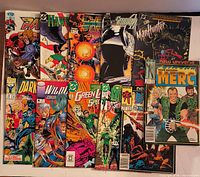 Group shot of all 11 comics fanned out
