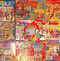 All 13 digest comics laid out in three rows