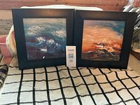 Front view of both framed paintings side by side