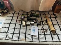 Whole lot displayed on towel showing all items