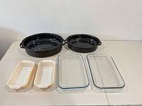 All six pieces arranged on table