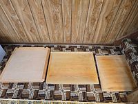 Three wooden pasta boards side-by-side showing overall condition and size variety