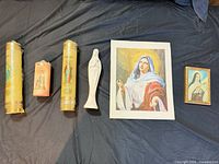 Group shot of all six items arranged on surface