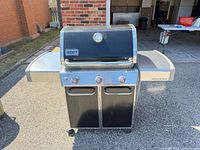 Front view of Weber Genesis grill with lid closed