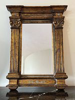 Full view of framed mirror showing design and proportions