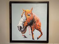 Full view of framed horse pop-art painting