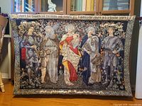 Front view of entire tapestry on wall