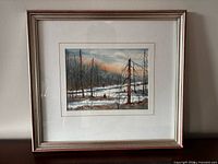 Full framed painting showing mat and frame