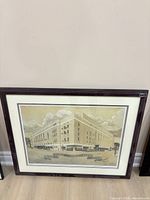 Full view of framed lithograph