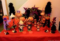 Overall lot showing all Halloween figurines arranged on table