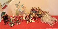 Full view of all figurines and ornaments laid out