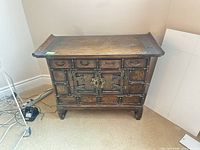 Front and side view showing overall cabinet and hardware