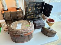 All five items together on table