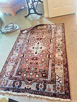 Full view of rug showing overall design and colors