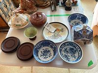 Overall view of all ten pieces on table