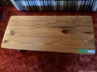 Top view of the wooden coffee table