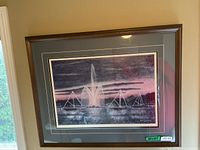 Full view of framed Ken Lennox print on wall