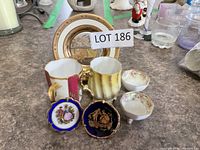 Group shot of all seven porcelain pieces