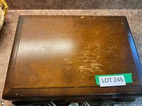 Closed wooden flatware chest