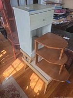 Stacked view showing nightstand, end table, corner shelf