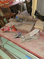 Group of five planes on table