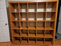 Full front view of 5x5 cube bookcase