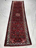 Full view of runner rug showing entire design and proportions