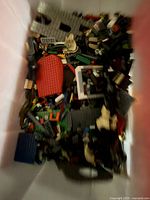Overview of bin showing mixed LEGO elements