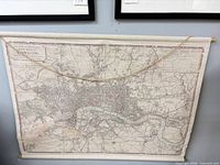 Full view of London textile map wall hanging