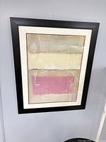 Gray and pink abstract framed print