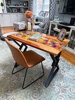 Desk and chair full view in room setting