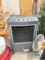 Front view showing louvered vent and overall design