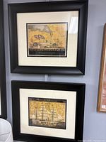Both framed nautical prints displayed together