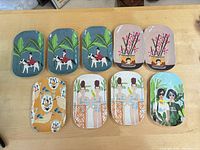 All nine trays displayed front view