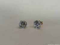 front view of both cubic zirconia stud earrings