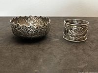 Bowl and napkin ring side by side