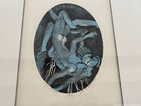 full view of framed lithograph