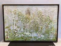 Full view of framed encaustic painting